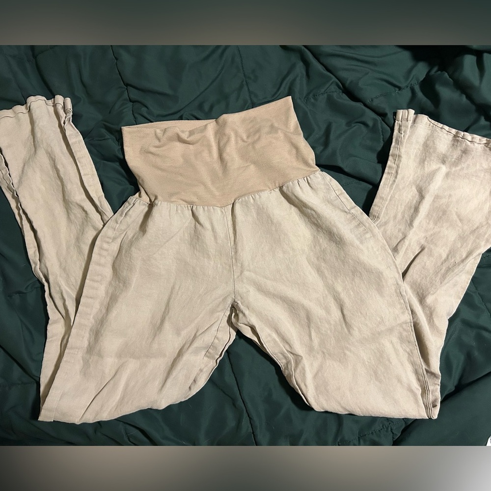 Cream Linen Pants